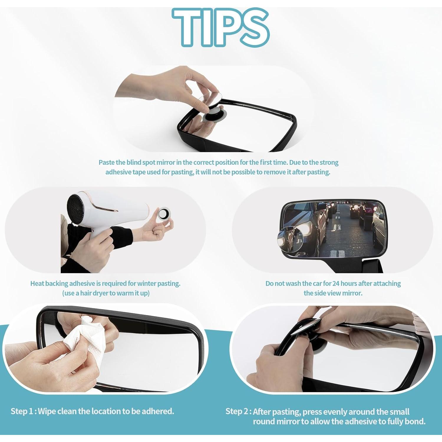 Espejo Convexo Redondo PSLER 5.08 cm para Punto Ciego Auto