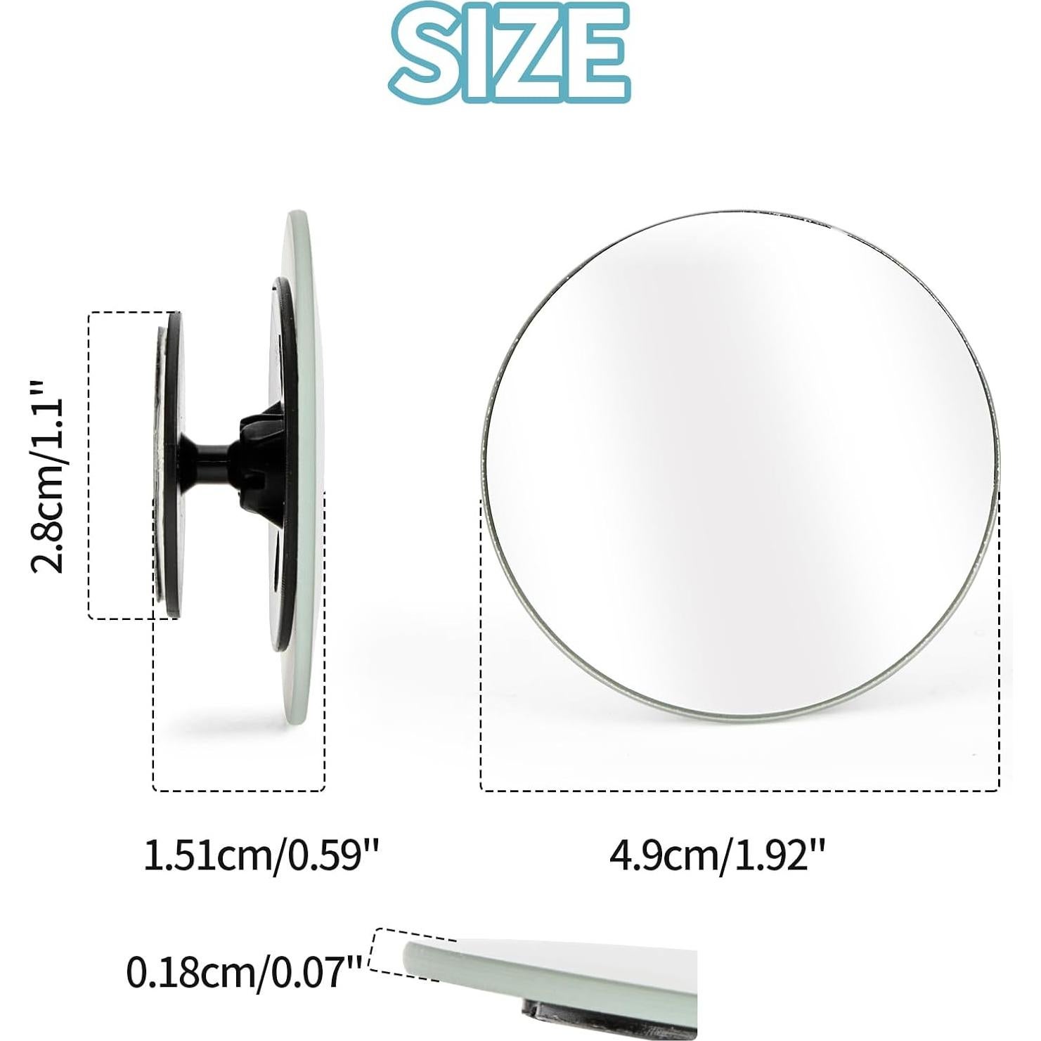 Espejo Convexo Redondo PSLER 5.08 cm para Punto Ciego Auto