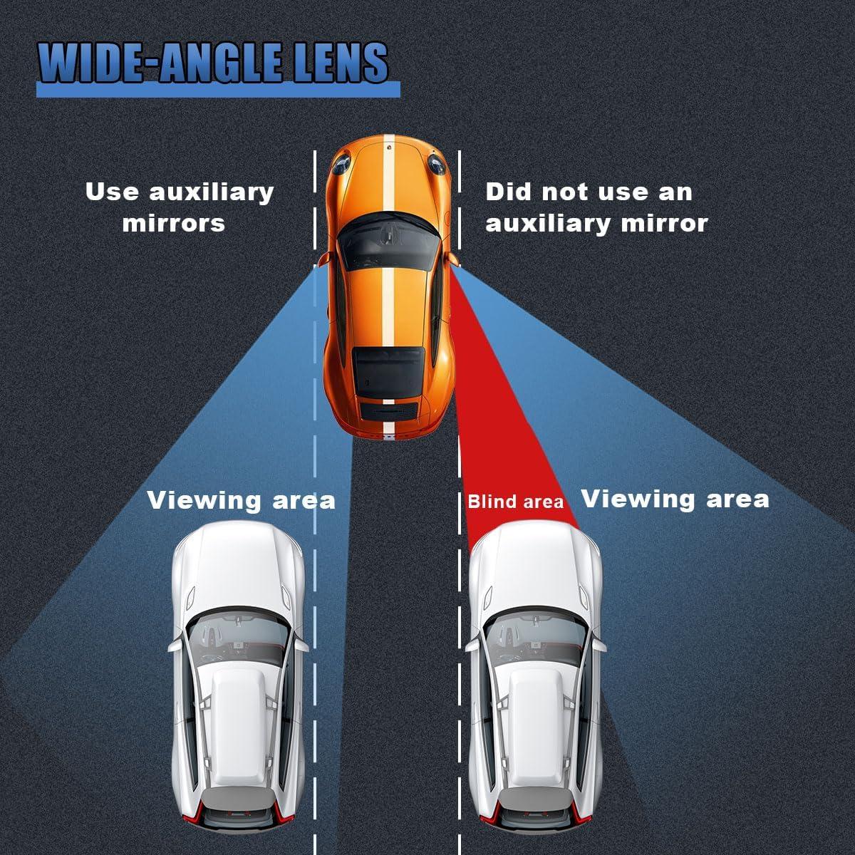 Espejo de Punto Ciego UHANBUT 9x5 cm Ajustable 360° Negro