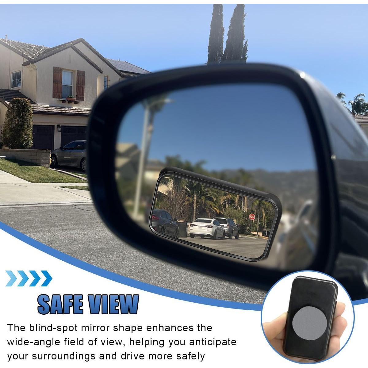 Espejo de Punto Ciego UHANBUT 9x5 cm Ajustable 360° Negro
