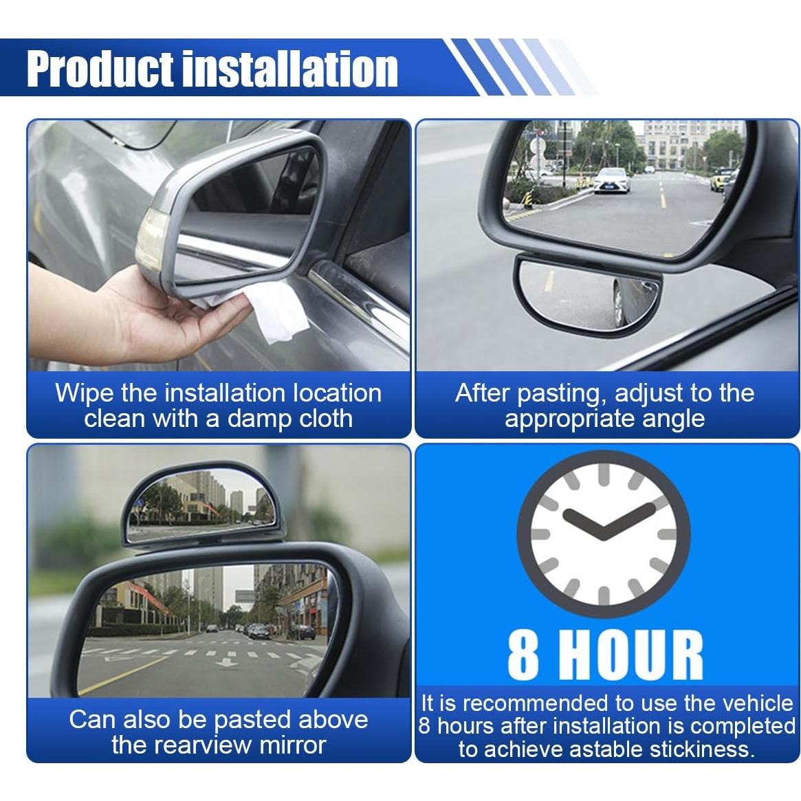 Espejo de Punto Ciego LAINLOY 10.4x5.1cm Ajustable Negro