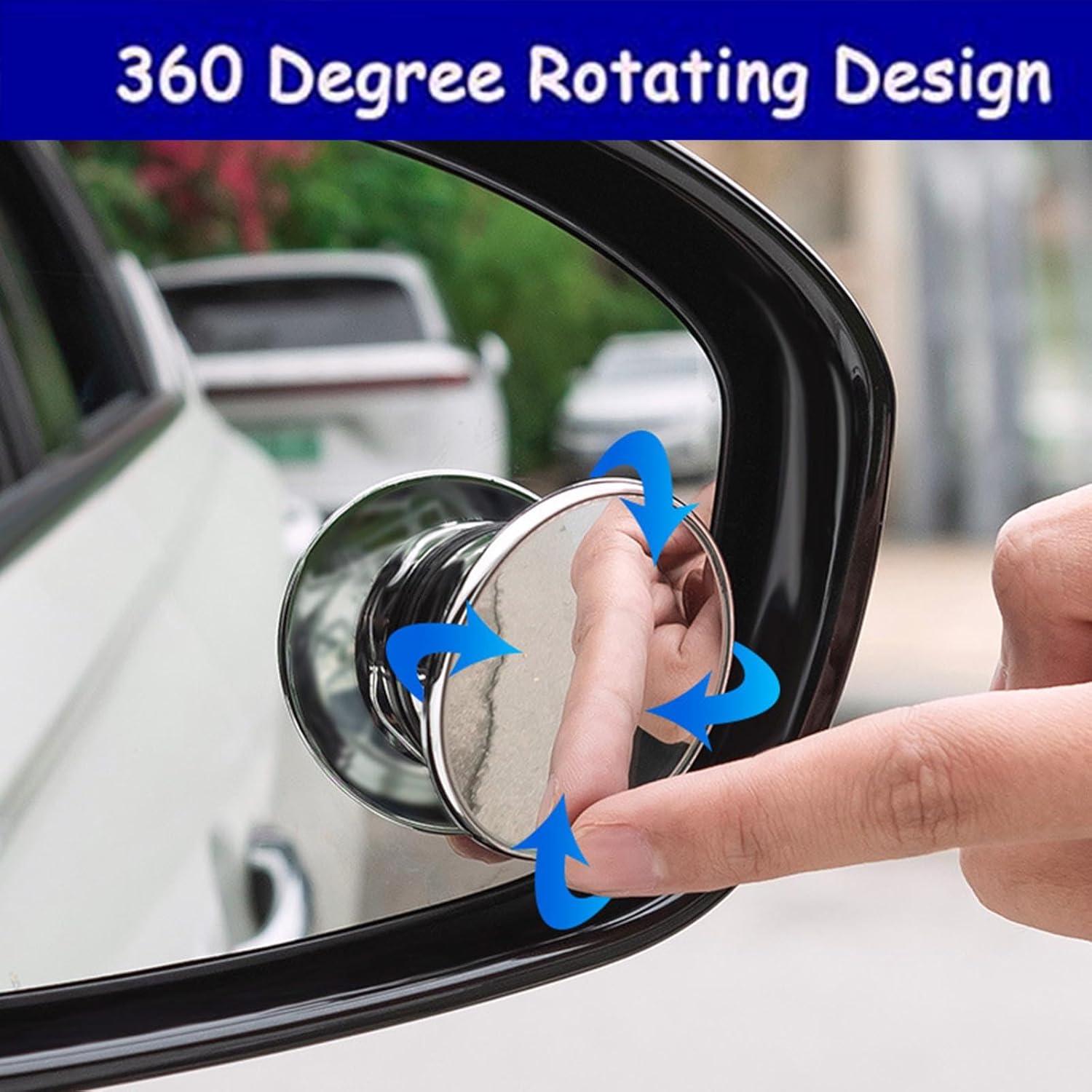 Espejo de Punto Ciego JinRui-T Redondo 5 cm con Ventosa Plata