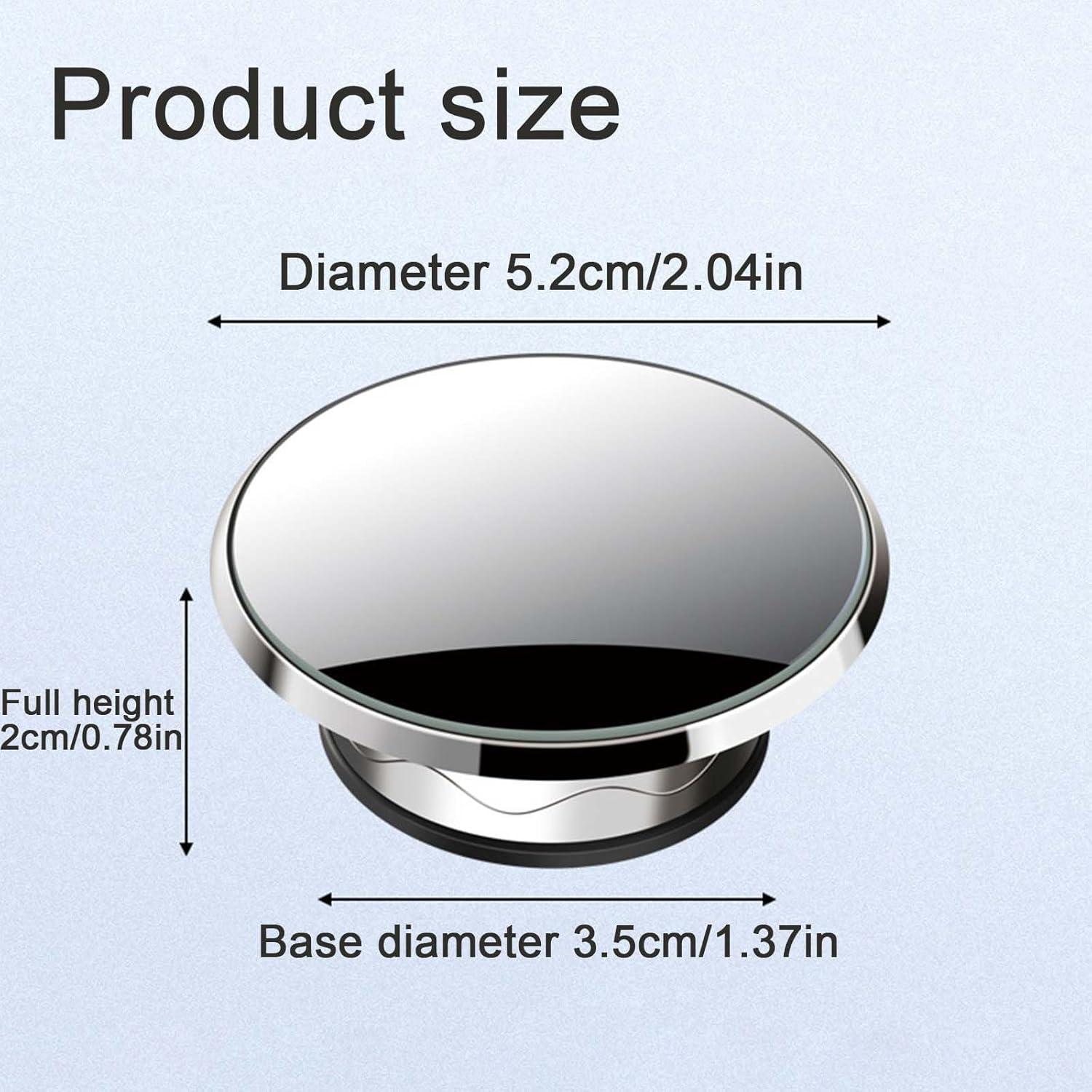 Espejo de Punto Ciego JinRui-T Redondo 5 cm con Ventosa Plata