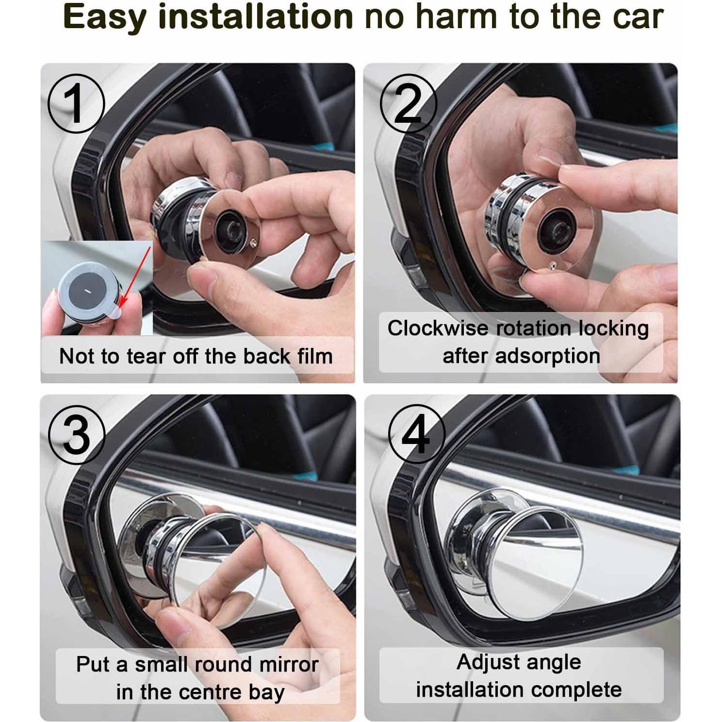 Espejo de Punto Ciego JinRui-T Redondo 5 cm con Ventosa Plata