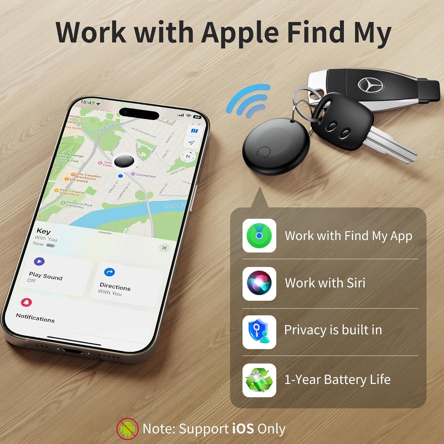 Etiquetas de Rastreo Bluetooth 2 Pack Negro - Apple Find My