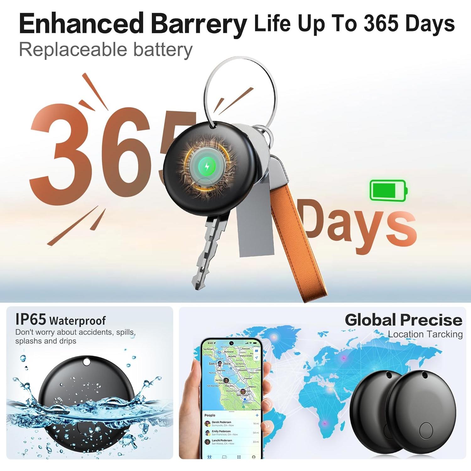 Etiquetas de Rastreo Bluetooth 2 Pack Negro - Apple Find My