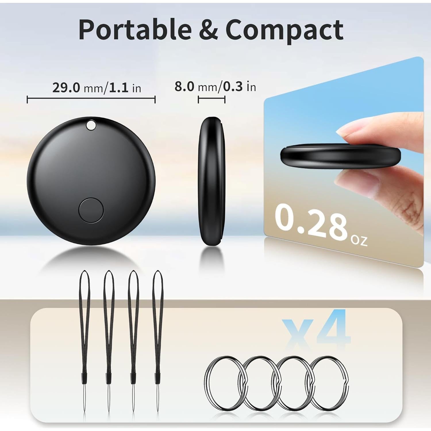 Etiquetas de Rastreo Bluetooth 2 Pack Negro - Apple Find My