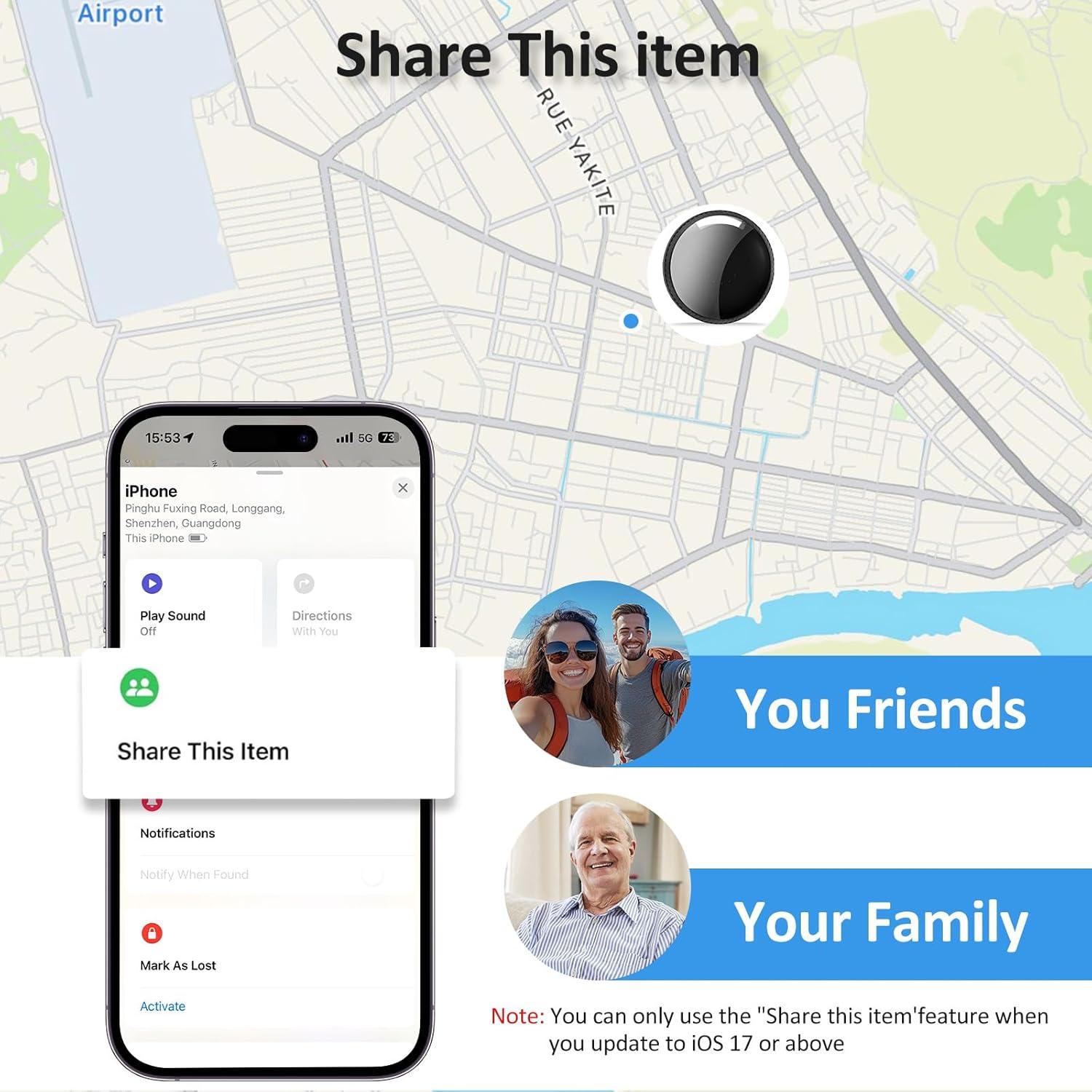 Etiquetas de Rastreo Bluetooth Apple Find My - Paquete de 2 Negro