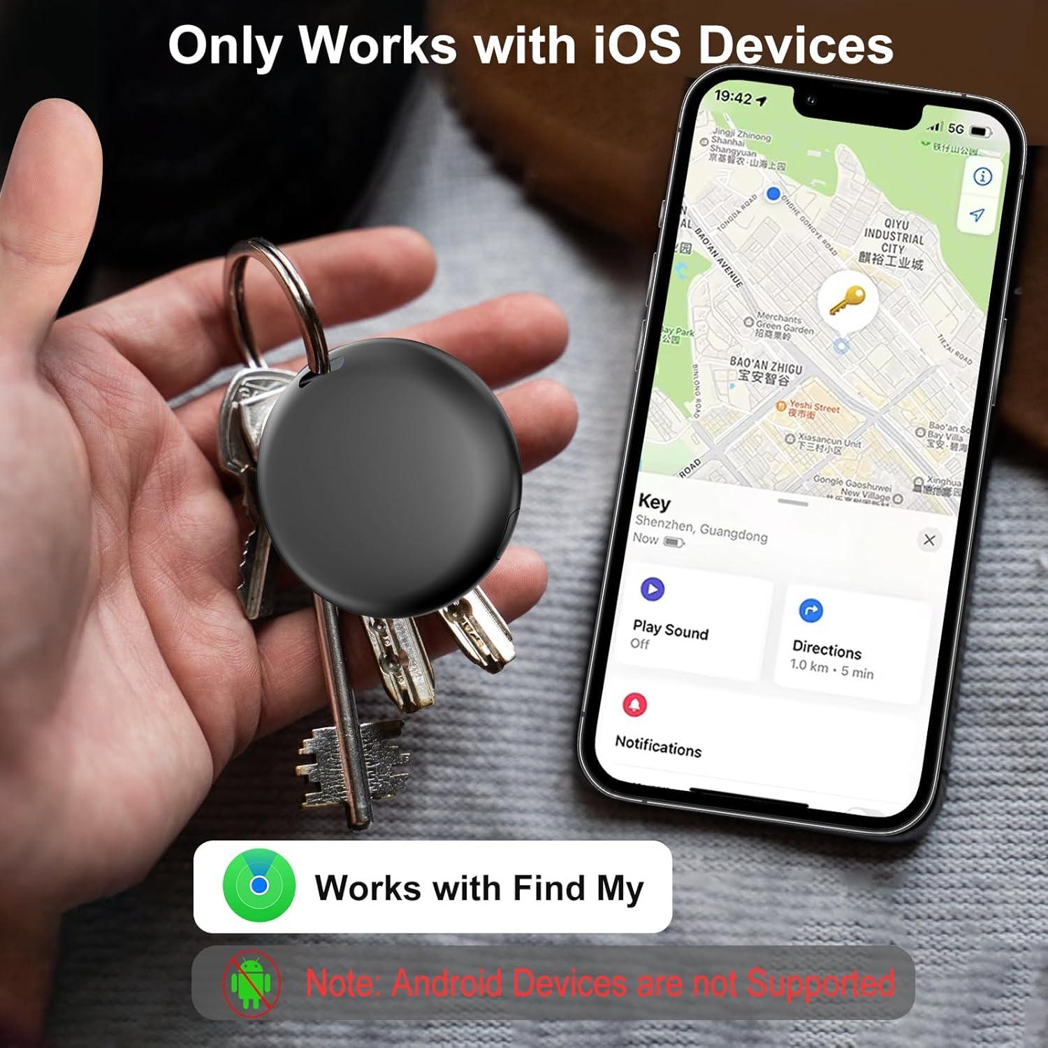 Etiquetas Rastreador Inteligente HYZUITDB 4 Paquete iOS Bluetooth Negro