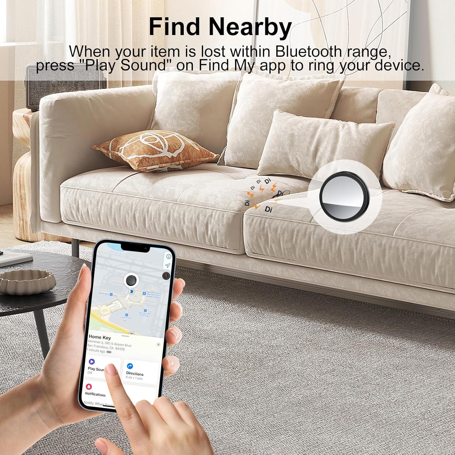 Etiquetas Rastreador Inteligente HYZUITDB 4 Paquete iOS Bluetooth Negro
