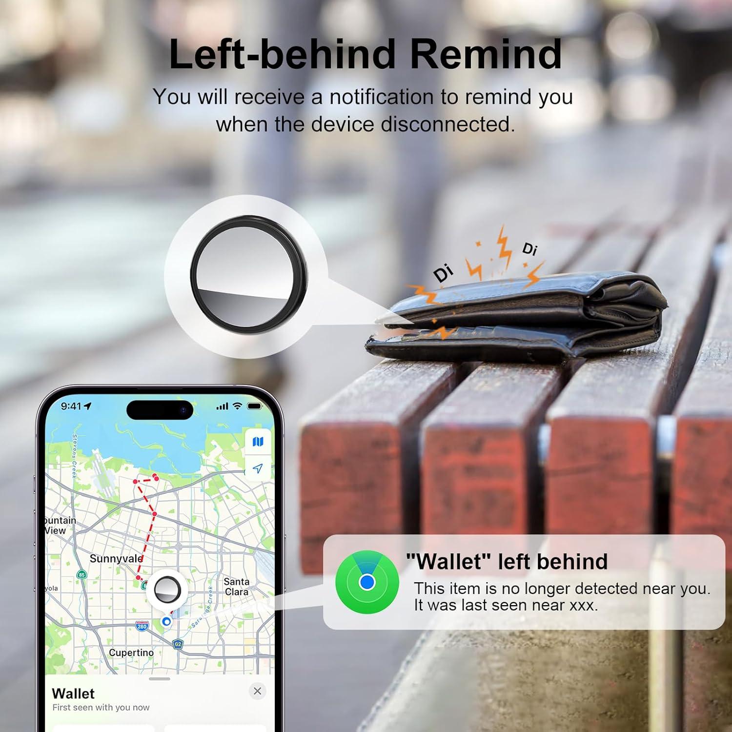 Etiquetas Rastreador Inteligente HYZUITDB 4 Paquete iOS Bluetooth Negro