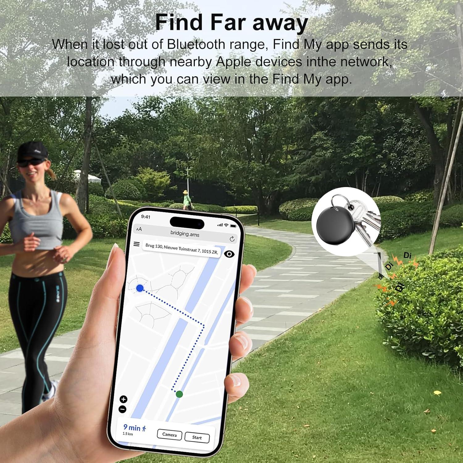 Etiquetas Rastreador Inteligente HYZUITDB 4 Paquete iOS Bluetooth Negro