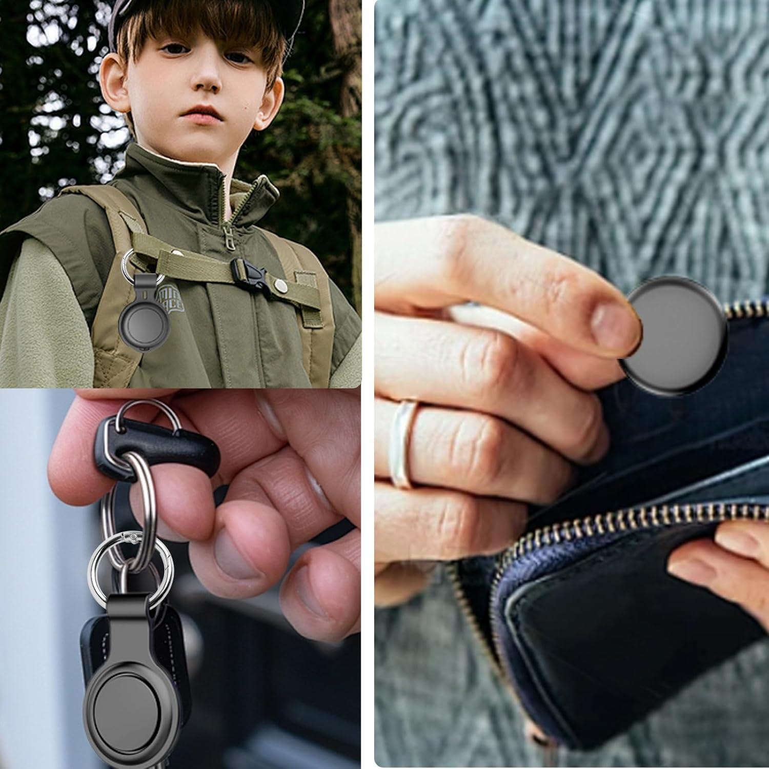 Etiquetas Rastreador Inteligente HYZUITDB 4 Paquete iOS Bluetooth Negro