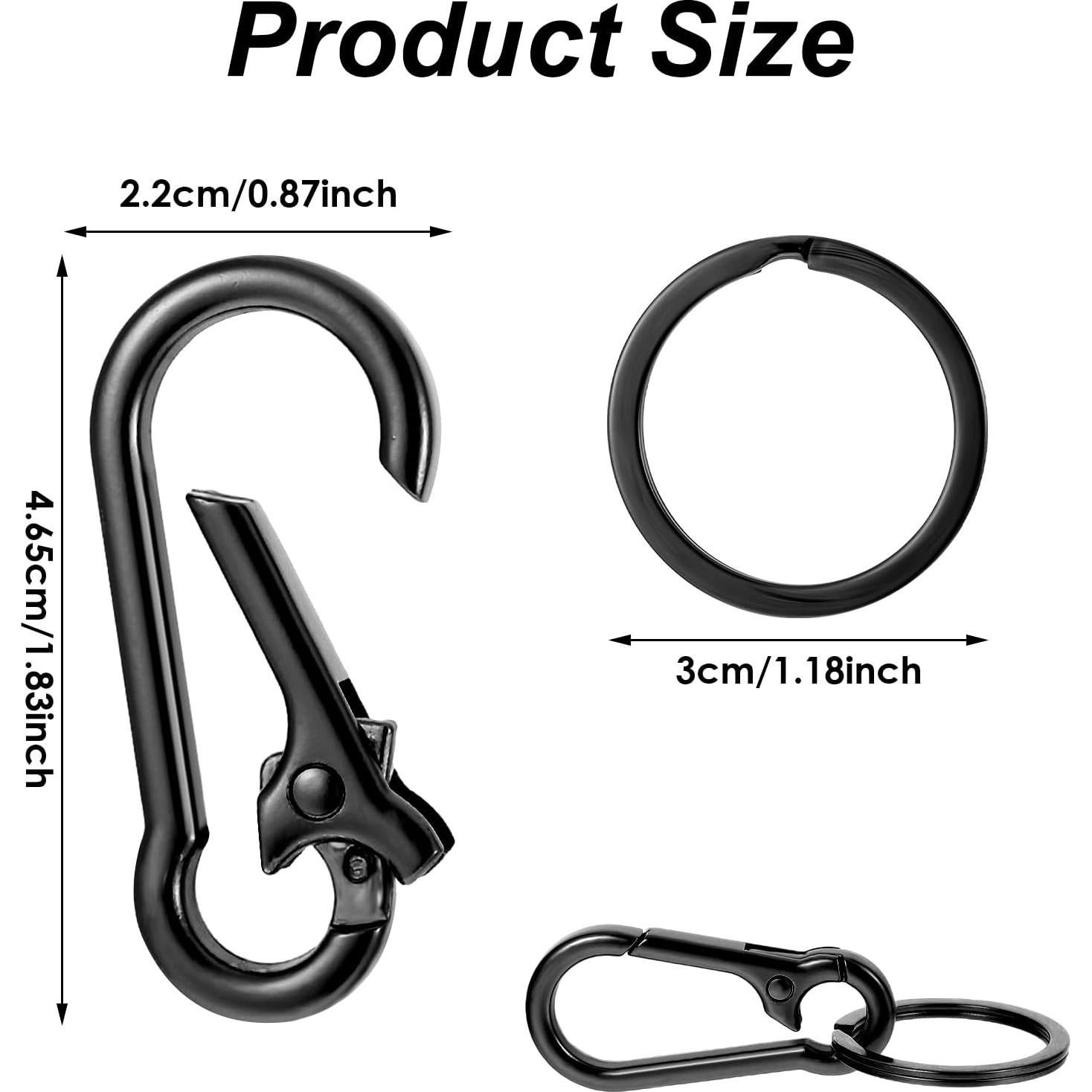 Ganchos para llaveros Mabor 3 Piezas Aleación Zinc Negro/Dorado/Rosa