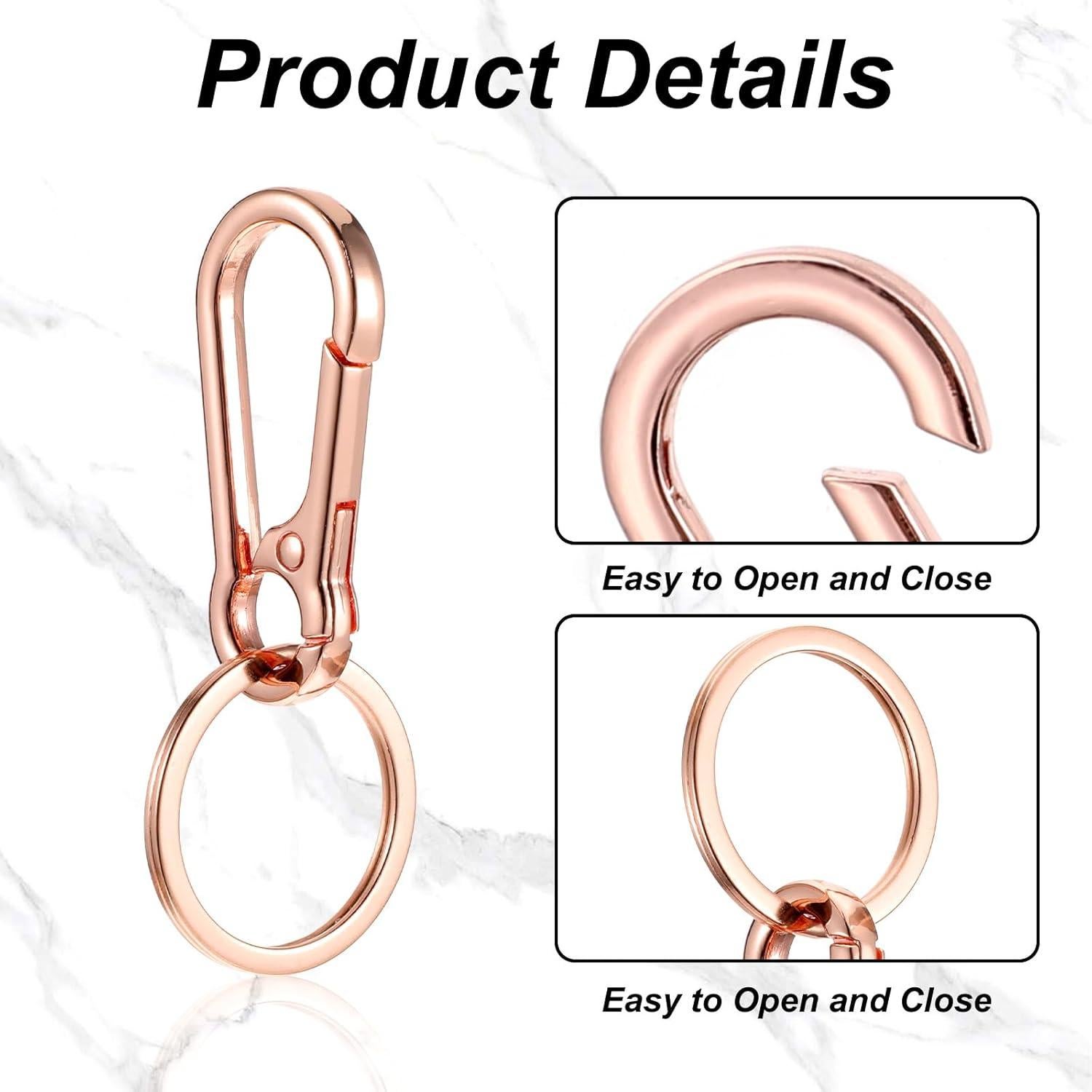 Ganchos para llaveros Mabor 3 Piezas Aleación Zinc Negro/Dorado/Rosa