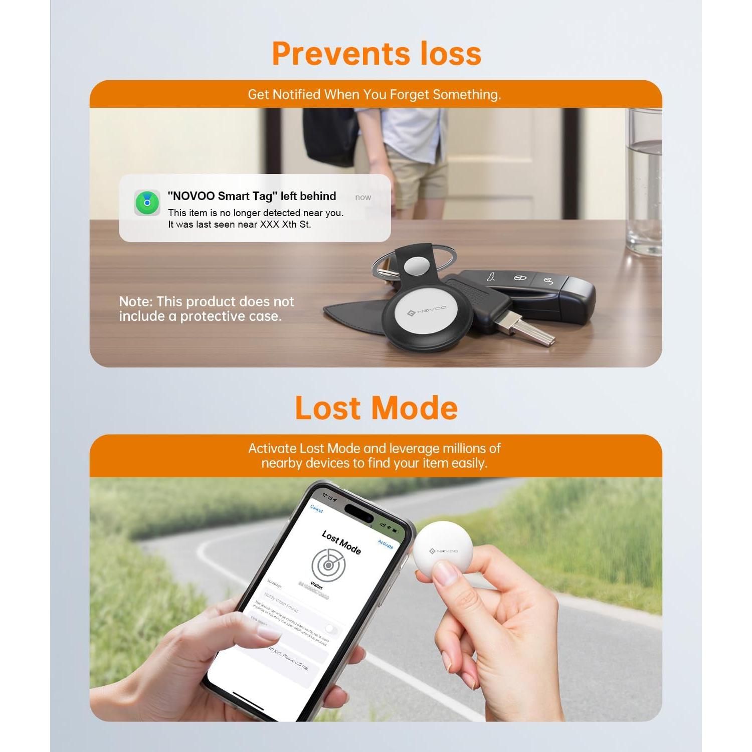 Etiquetas de Seguimiento Bluetooth NOVOO Air - Paquete de 2