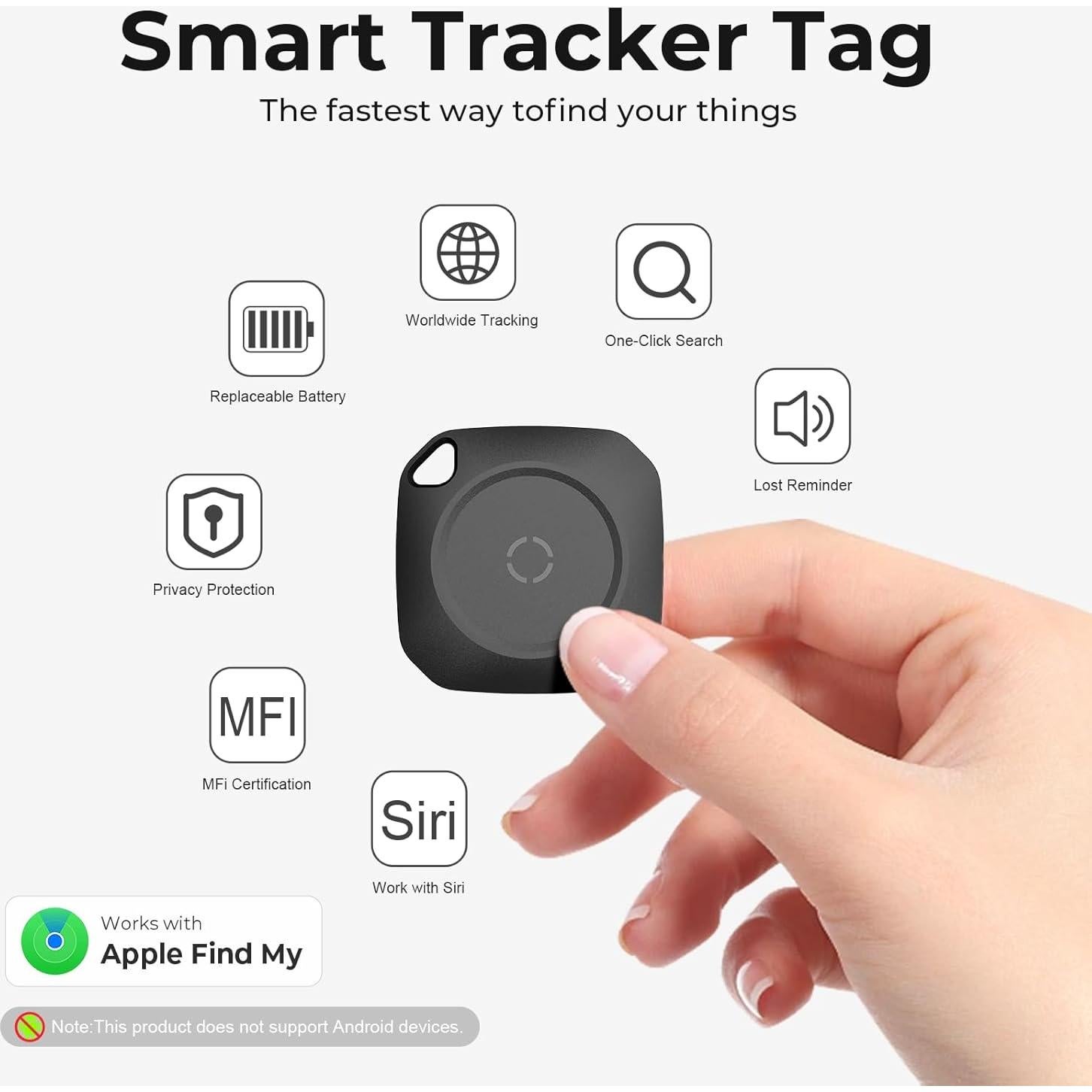 Etiquetas de Seguimiento WeTag 2 - Paquete de 4, Bluetooth, Negro