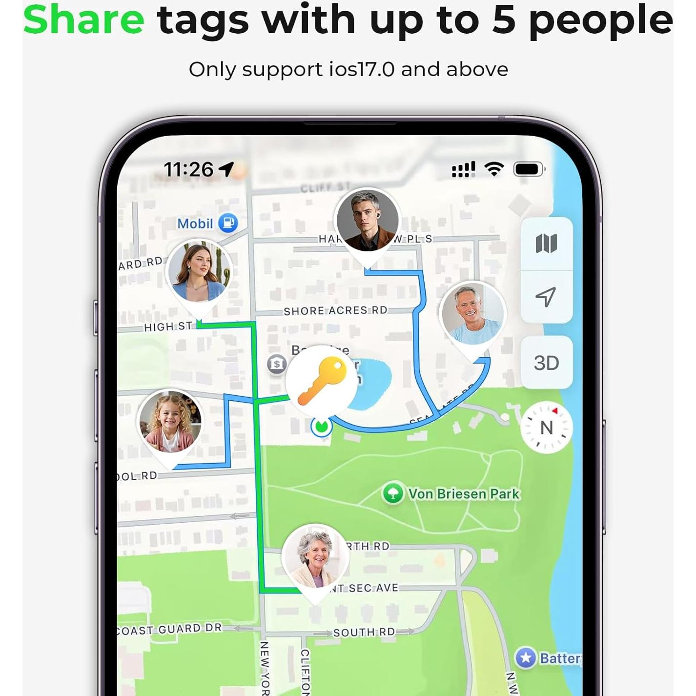 Etiquetas de Seguimiento WeTag 2 - Paquete de 4, Bluetooth, Negro