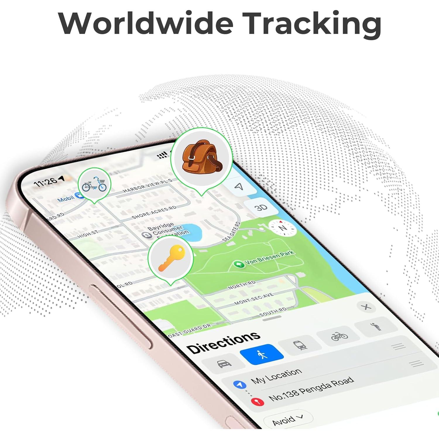 Etiquetas de Seguimiento WeTag 2 - Paquete de 4, Bluetooth, Negro