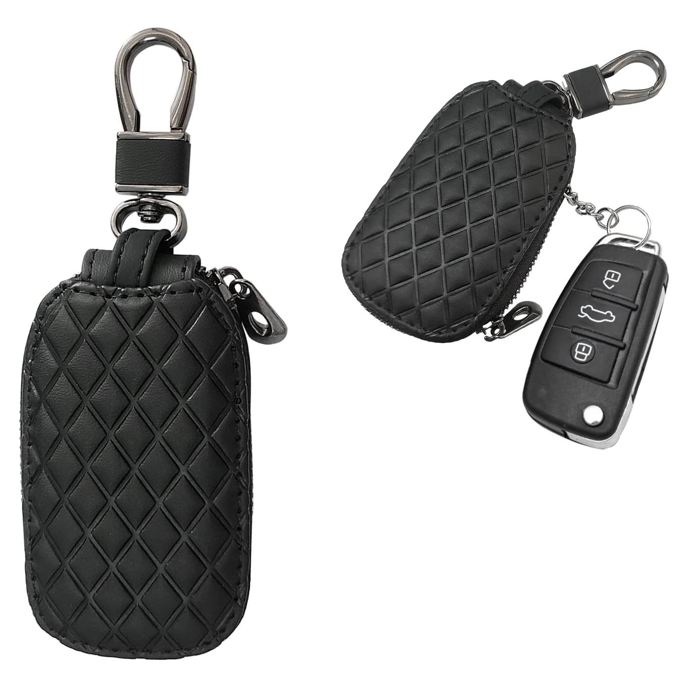 Funda para Llave de Auto Dickno de Cuero Negro Antirayaduras