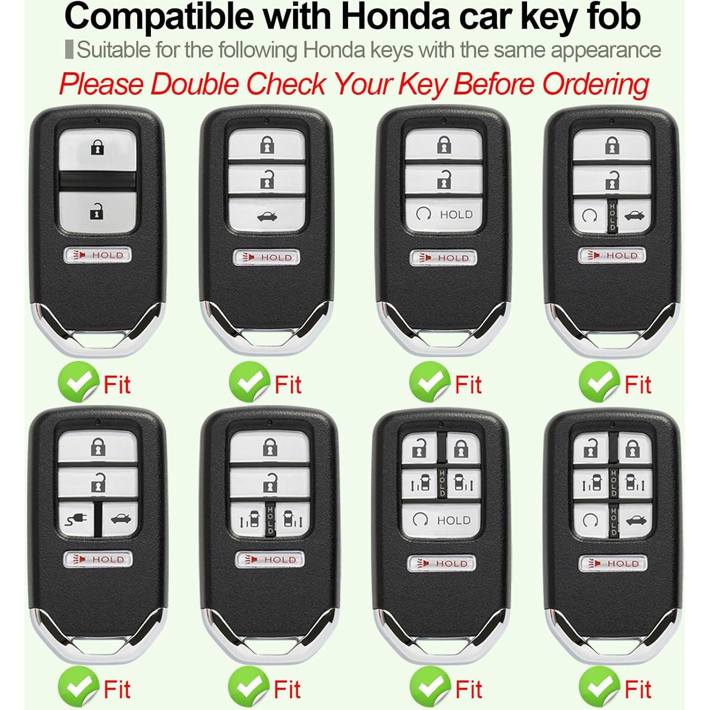 Compatible with Honda Key Fob Cover Pink TPU Car Key case Holder Key Chain Protector Compatible with Civic Accord Pilot Odyssey CR-V Clarity HR-V Insight Passport Ridgeline Accessories