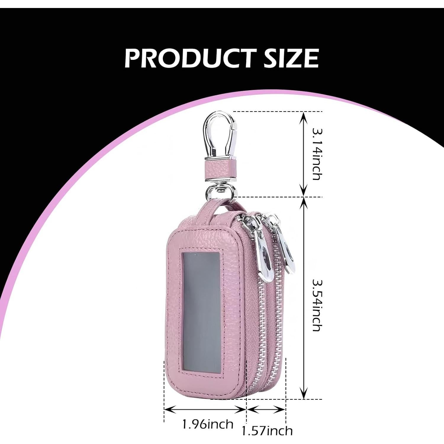 Funda de Llave de Coche de Cuero Rosa Universal - Soporte Práctico