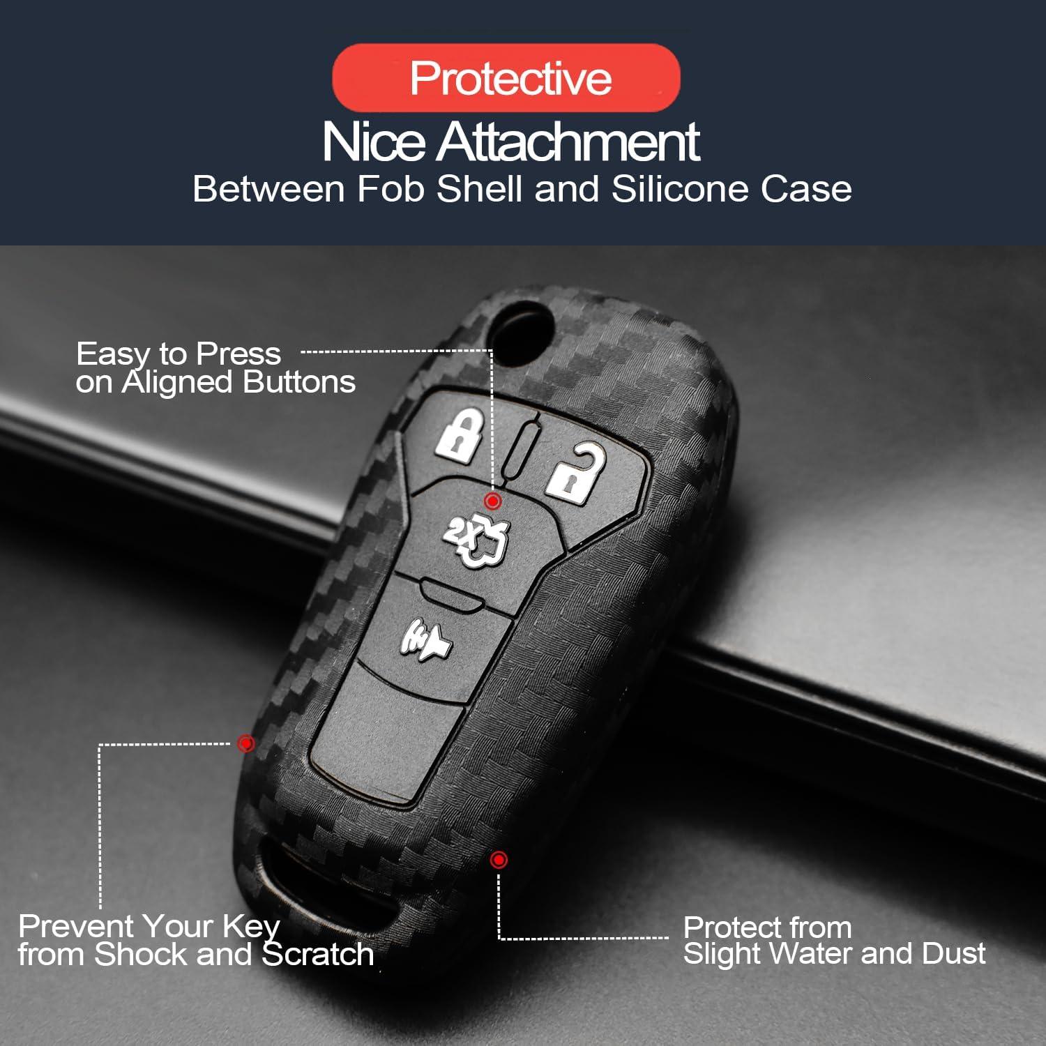 Funda de Llave para Ford INFIPAR IP1042 Fibra de Carbono 2pcs