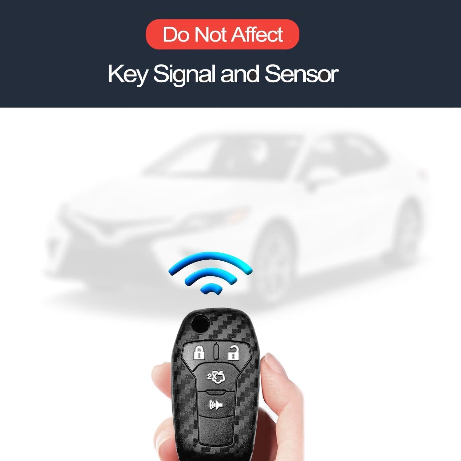 Funda de Llave para Ford INFIPAR IP1042 Fibra de Carbono 2pcs