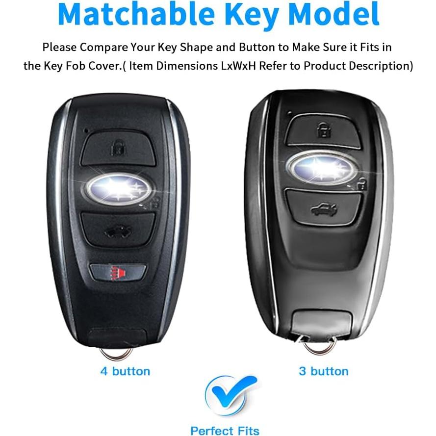 Funda de Llave QBUC para Subaru 4 Botones TPU Rojo