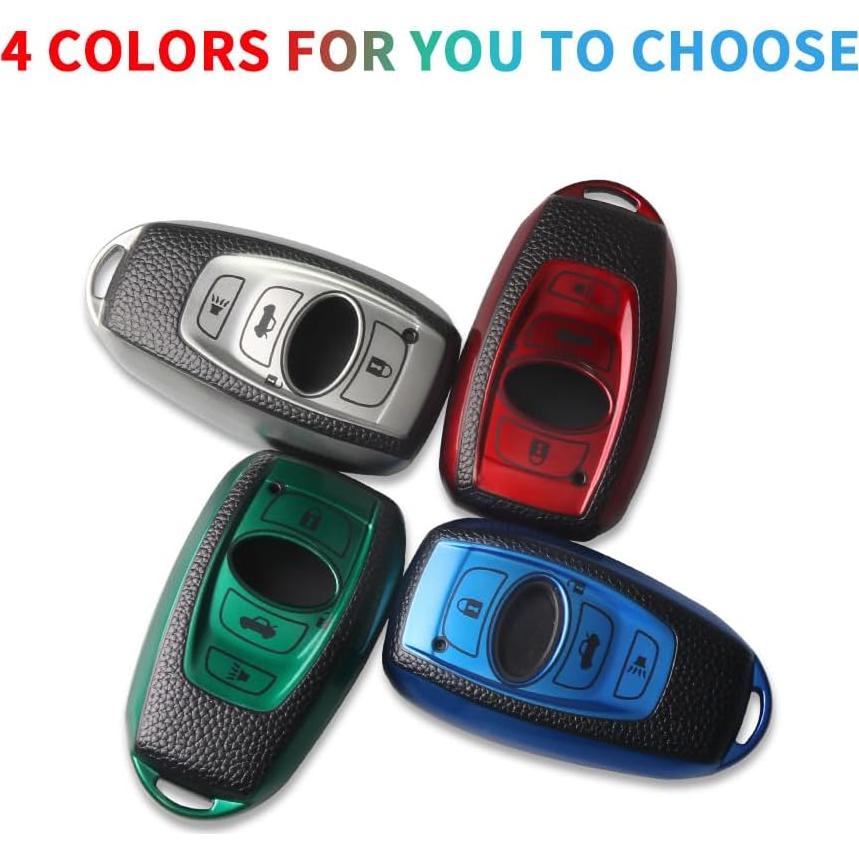 Funda de Llave QBUC para Subaru 4 Botones TPU Rojo