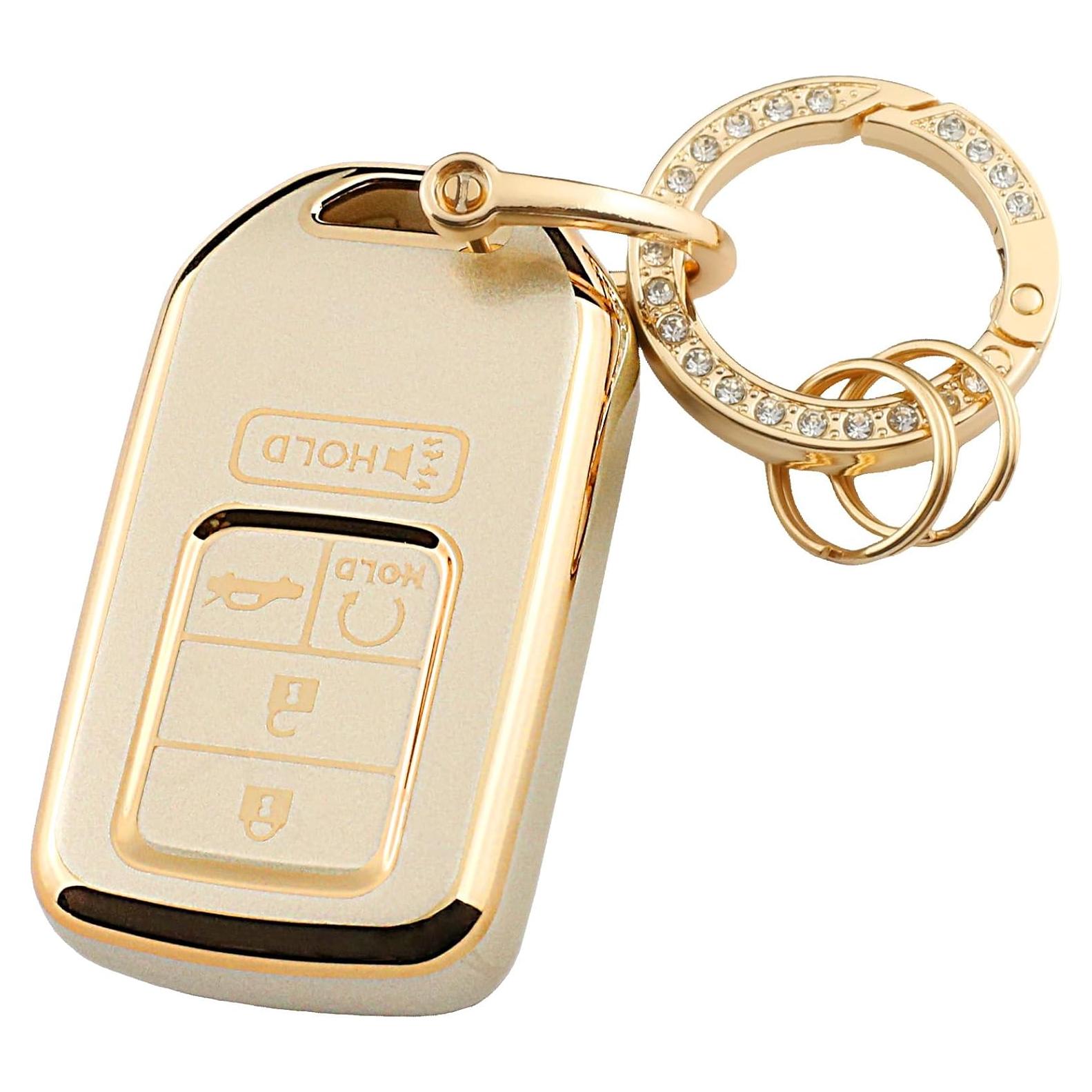Cubierta de llavero Honda YUBOMT Dorado para Accord Civic