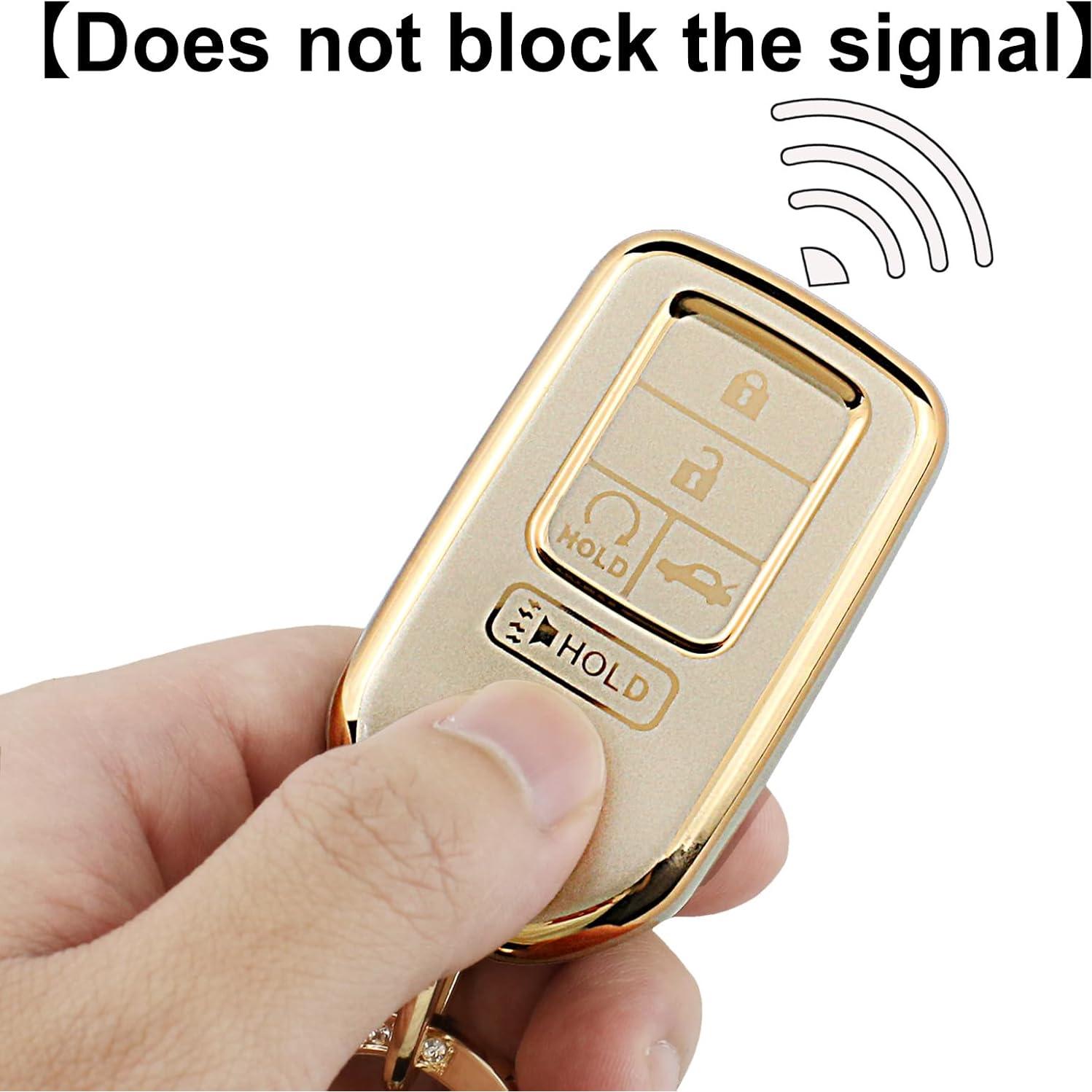 Cubierta de llavero Honda YUBOMT Dorado para Accord Civic