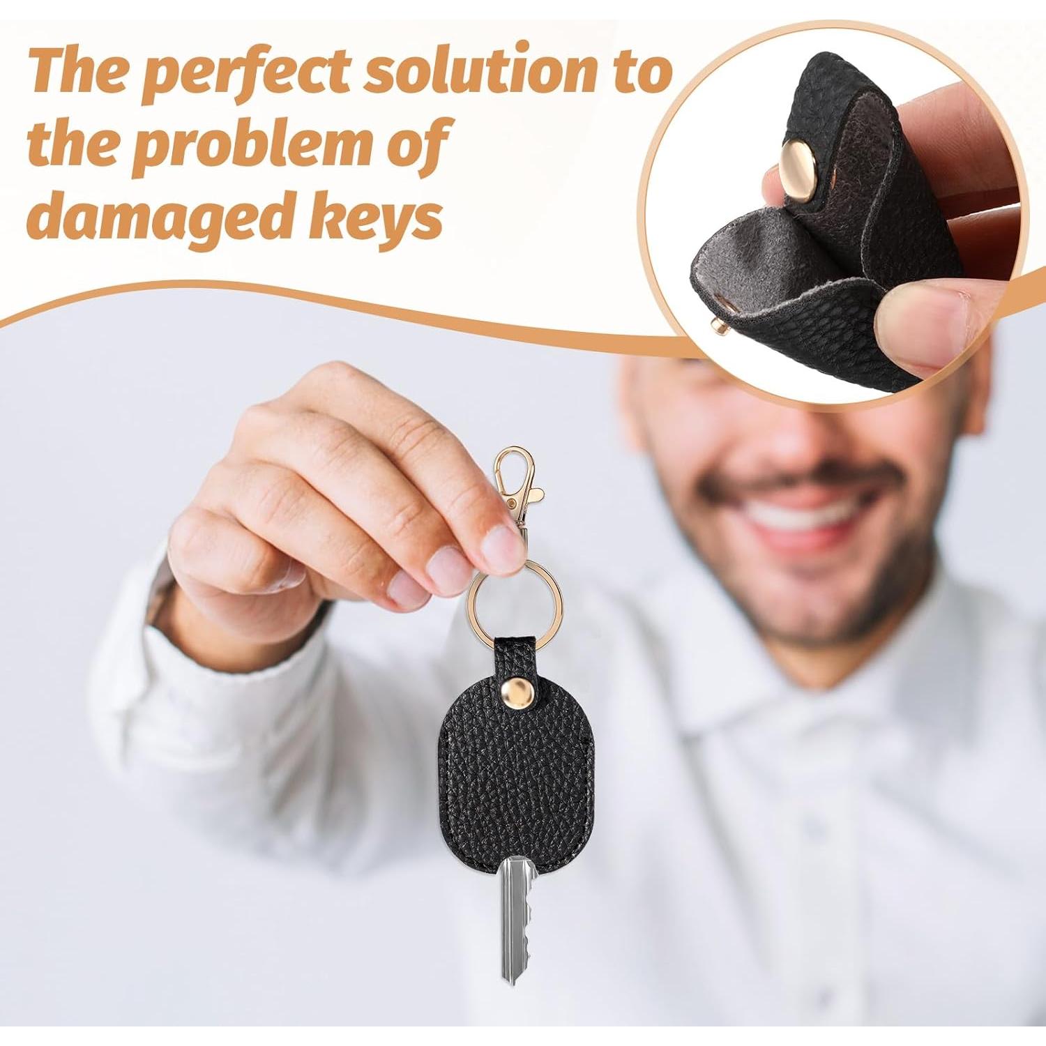 Funda de Llave de Coche de Cuero FdcLixuvol Universal Negra