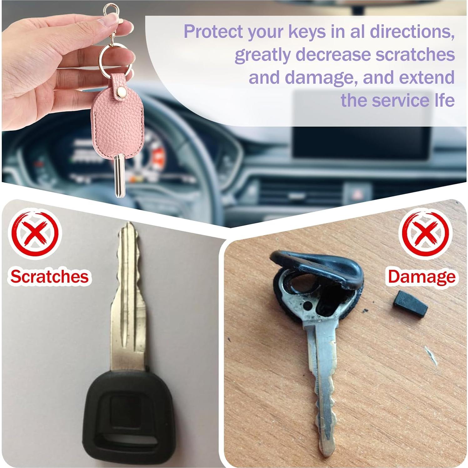 Cubiertas de Llave de Coche Classicseali 2 Piezas PU Rosa/Púrpura