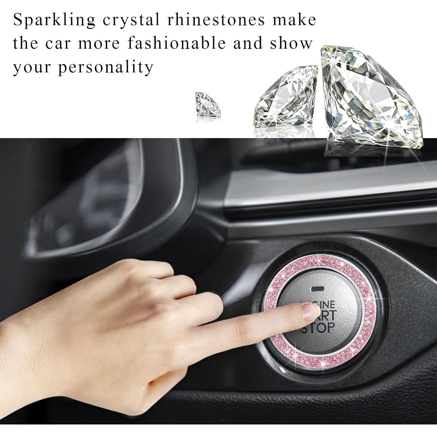 Anillo de Inicio de Motor Yourkar Rosa con Rhinestones 3.81 cm