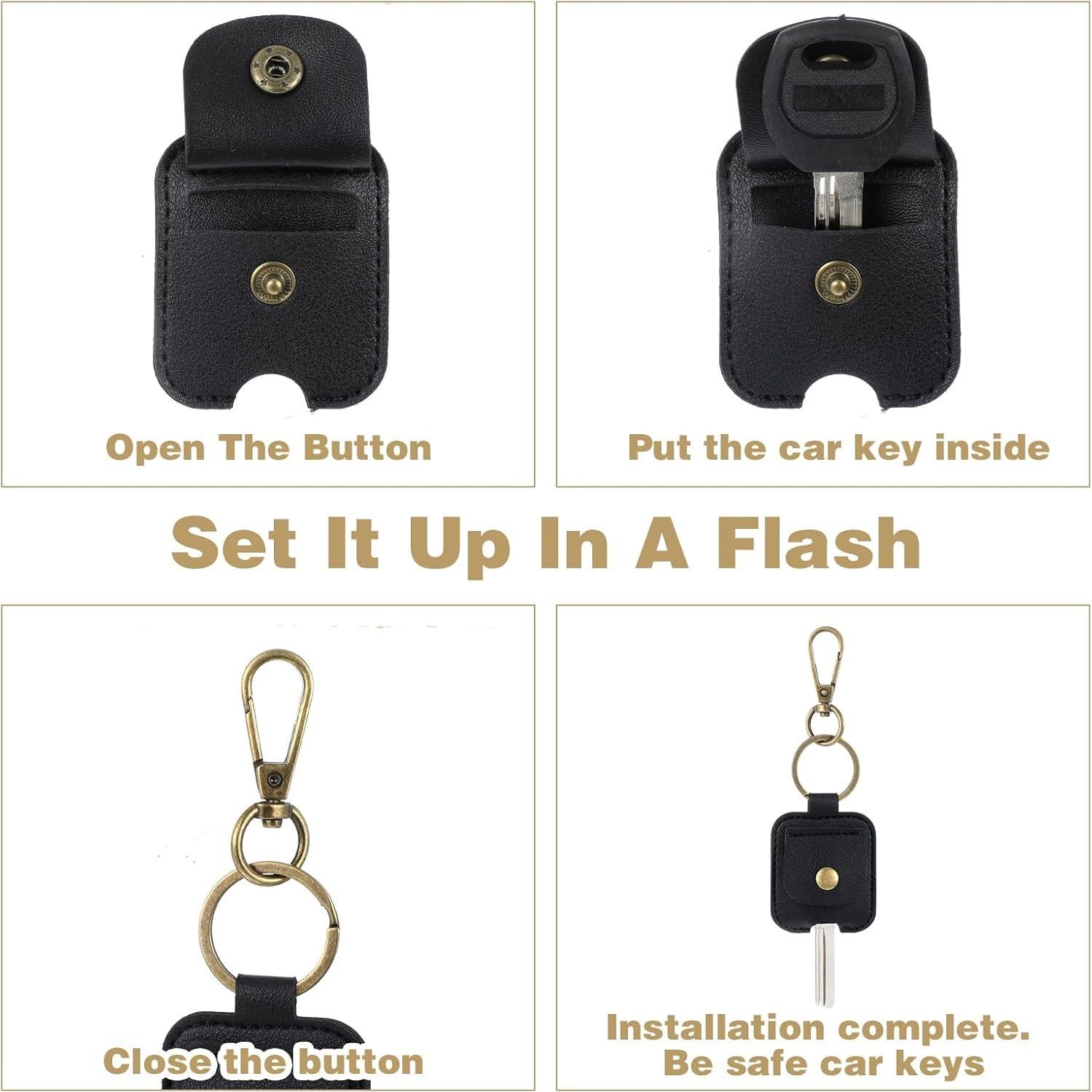 Funda de Llave de Coche Gjinxi PU Vintage 2 Pcs 13x4.5cm