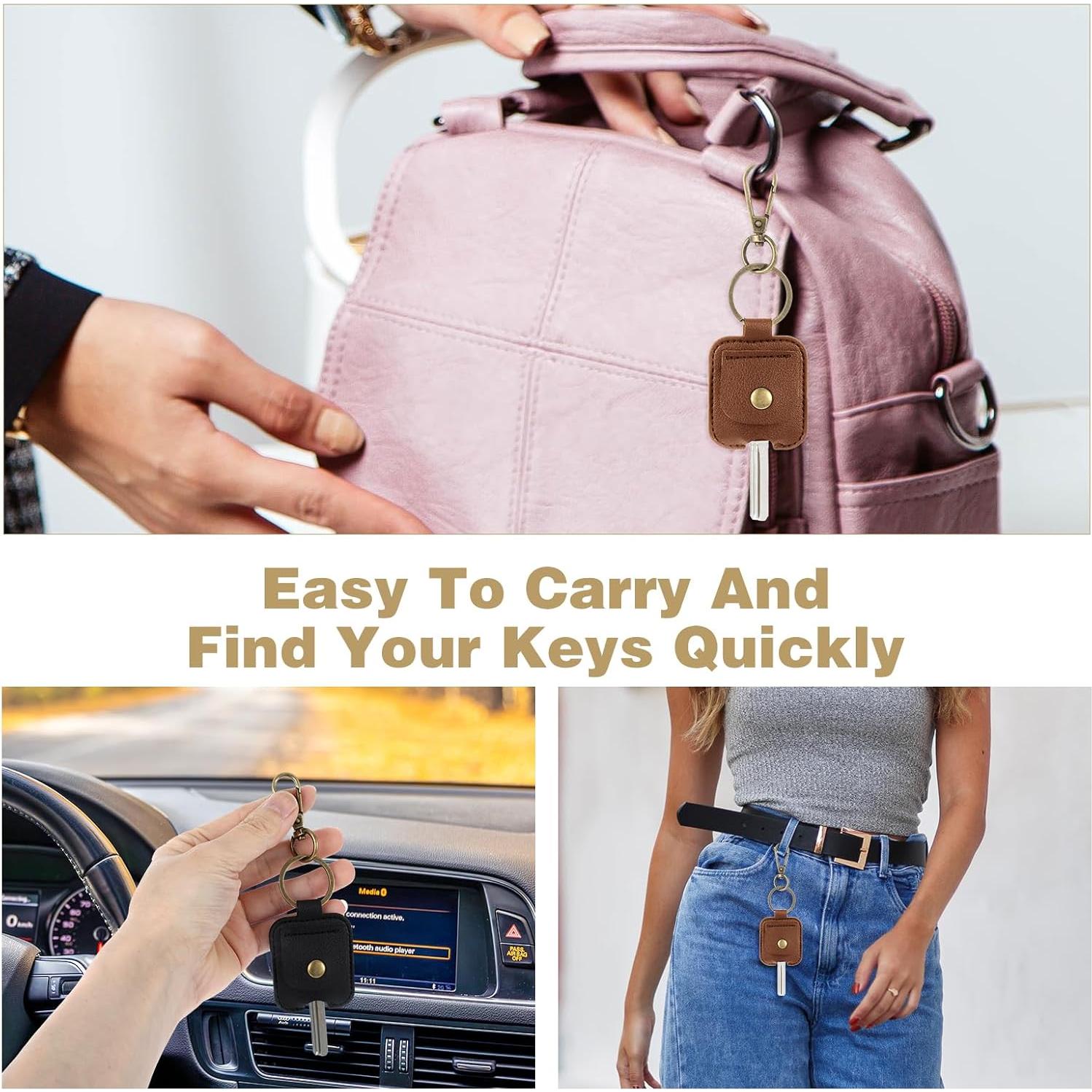 Funda de Llave de Coche Gjinxi PU Vintage 2 Pcs 13x4.5cm