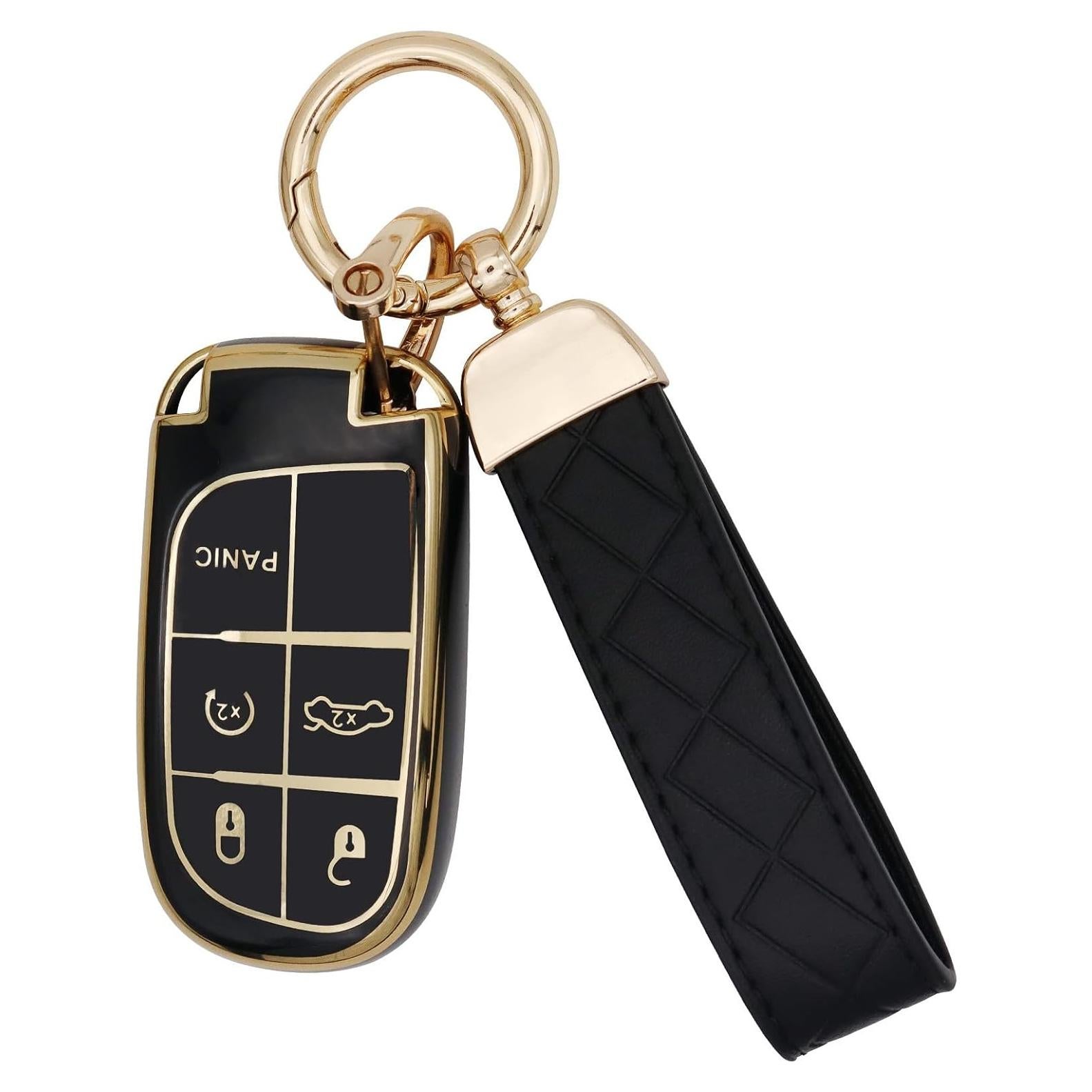 Funda de Llave SUNCARACCL para Jeep y Dodge - TPU Negro