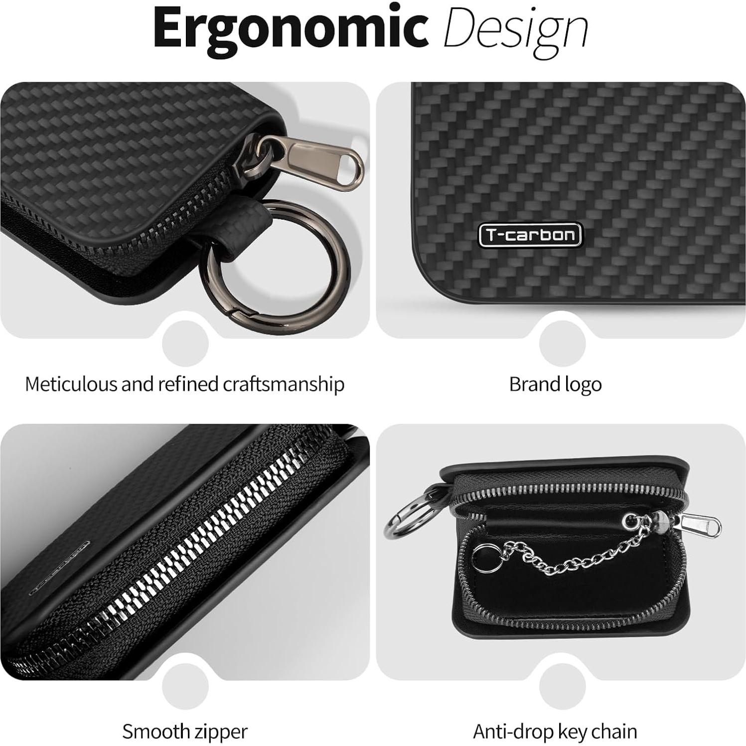 Funda de Llave de Coche T-carbon Universal de Fibra de Carbono