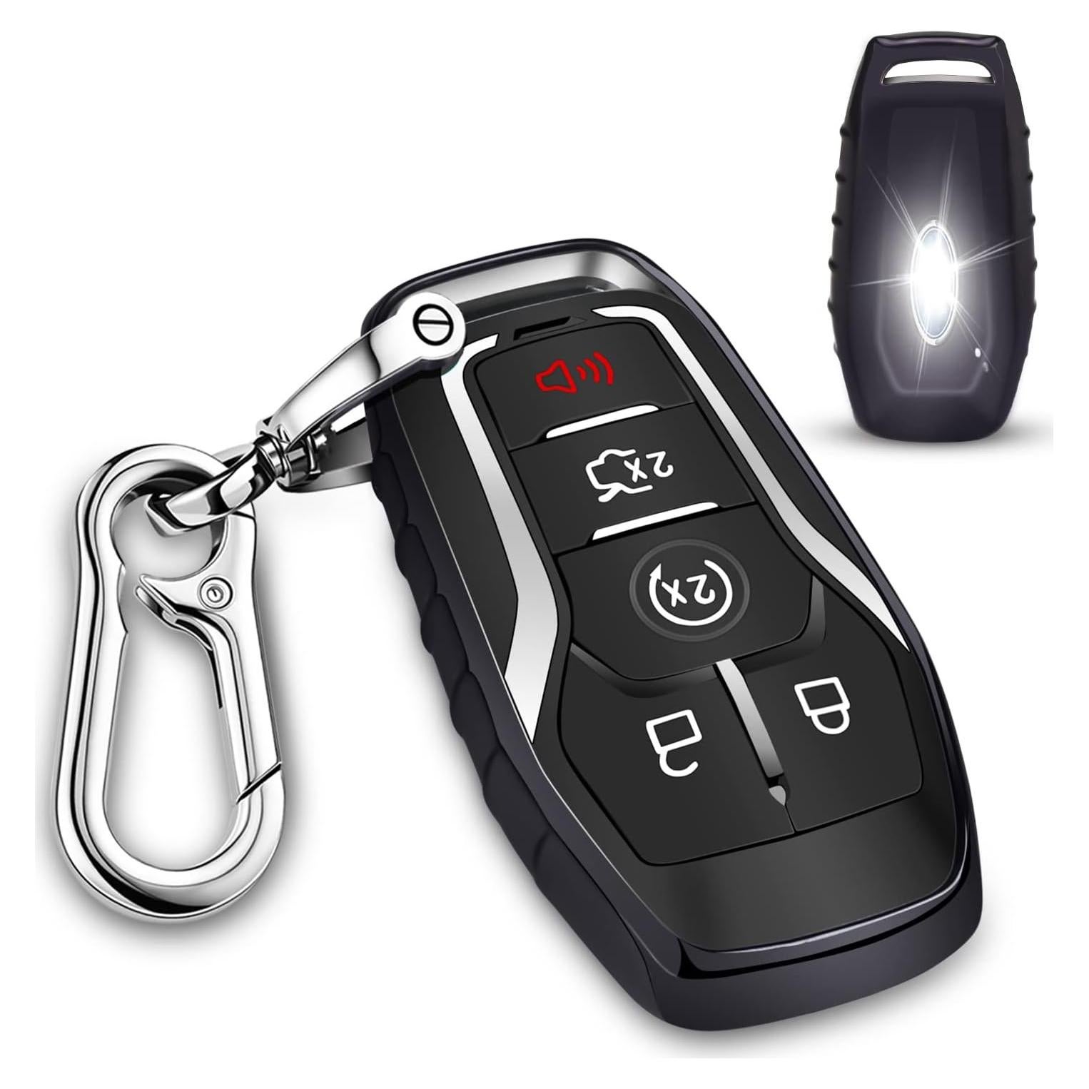 Funda de Llave TPU QBUC para Ford Fusion F-150 Mustang Negro