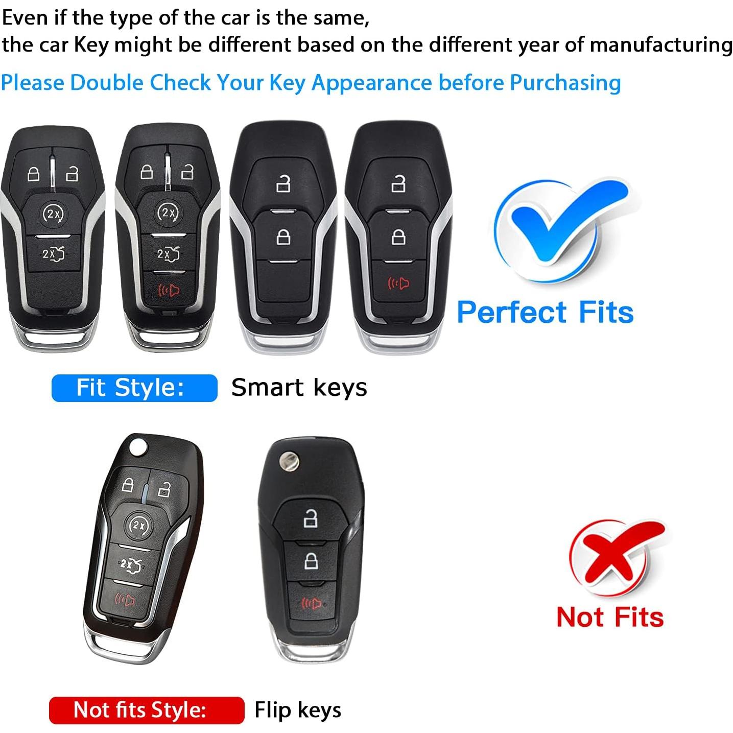 Funda de Llave TPU QBUC para Ford Fusion F-150 Mustang Negro