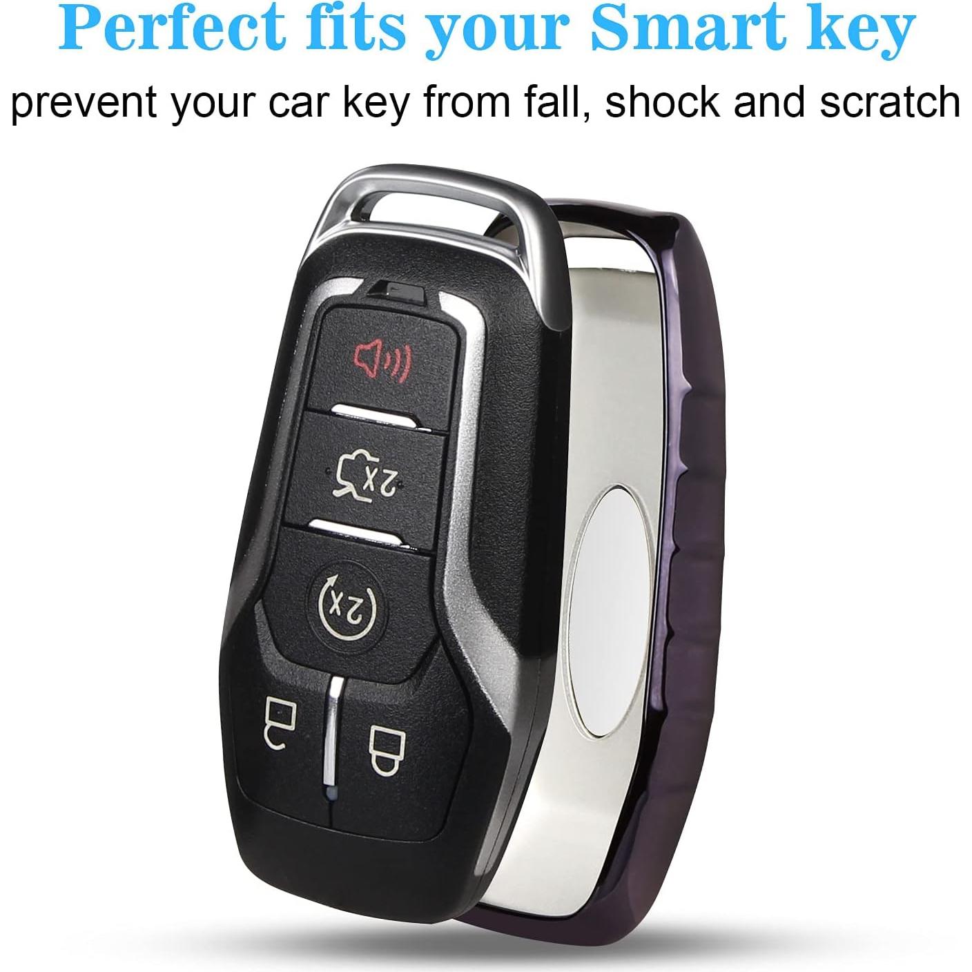 Funda de Llave TPU QBUC para Ford Fusion F-150 Mustang Negro