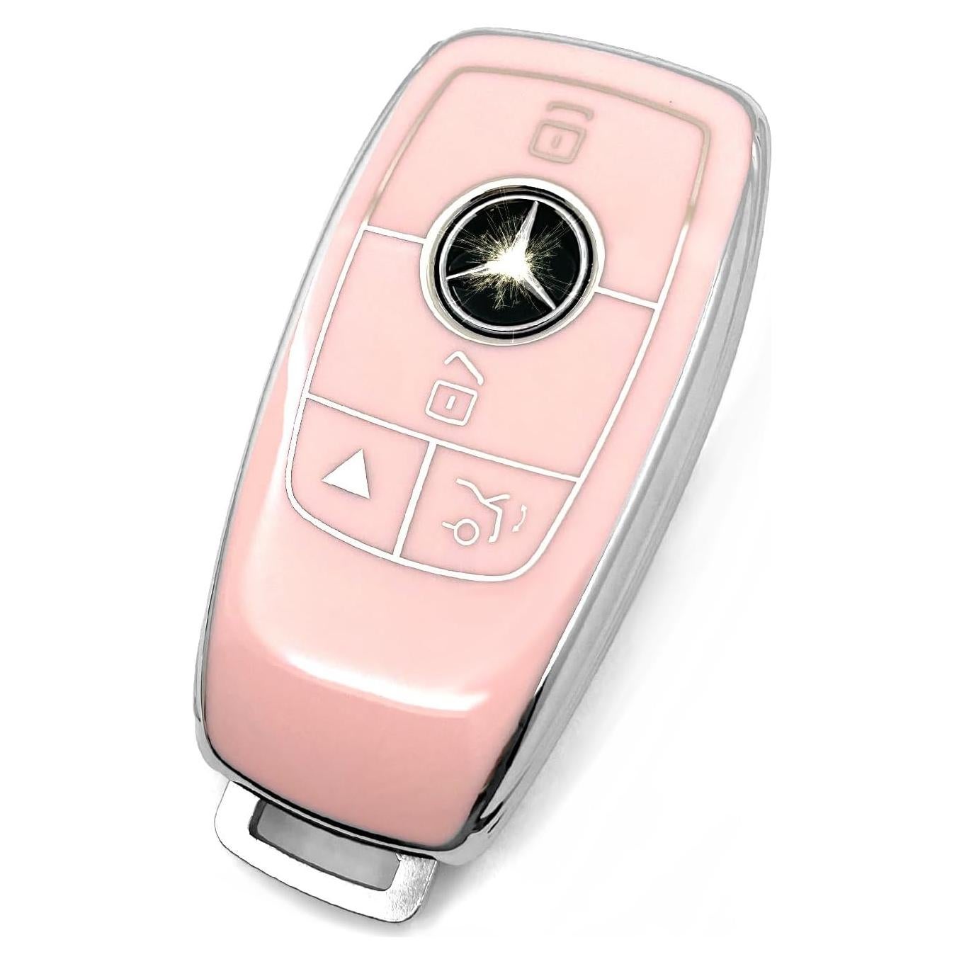 Funda de llave TPU rosa HAOYOUMEI para Mercedes Benz