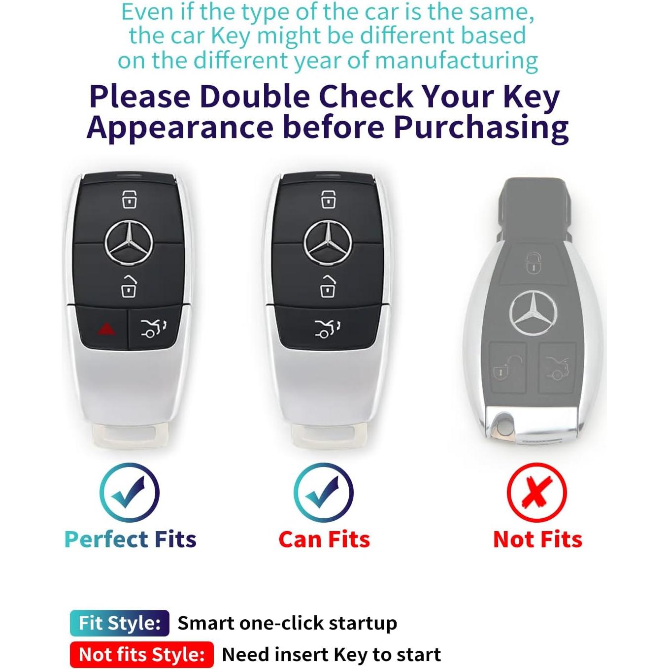 Funda de llave TPU rosa HAOYOUMEI para Mercedes Benz