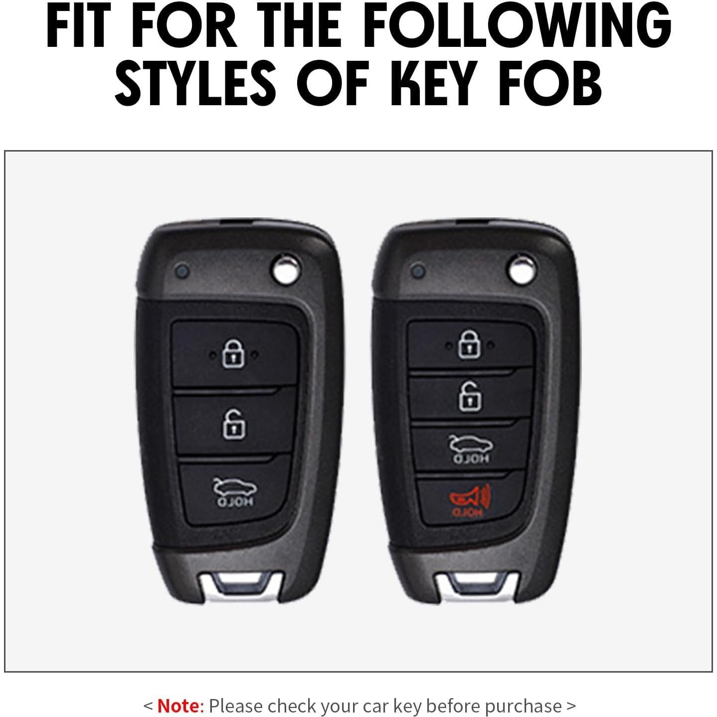 Funda de Llave Silicona Fibra de Carbono WORCAS Hyundai 3-4 Botón