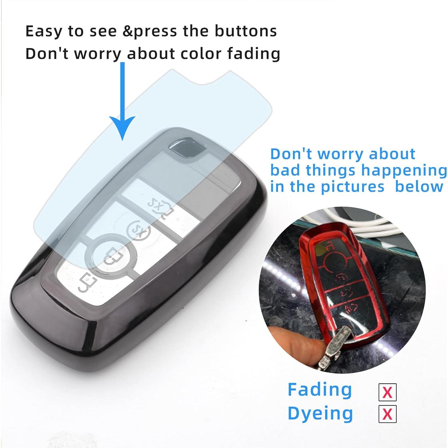 Funda de Llave de Coche Ford Juedarli con Llavero Negro