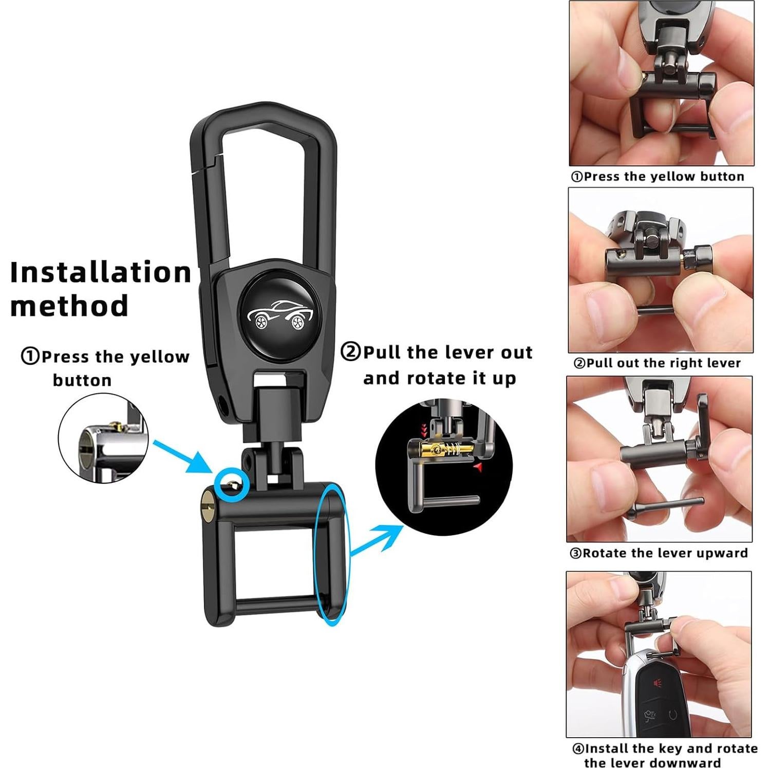 Funda de Llave de Coche Ford Juedarli con Llavero Negro