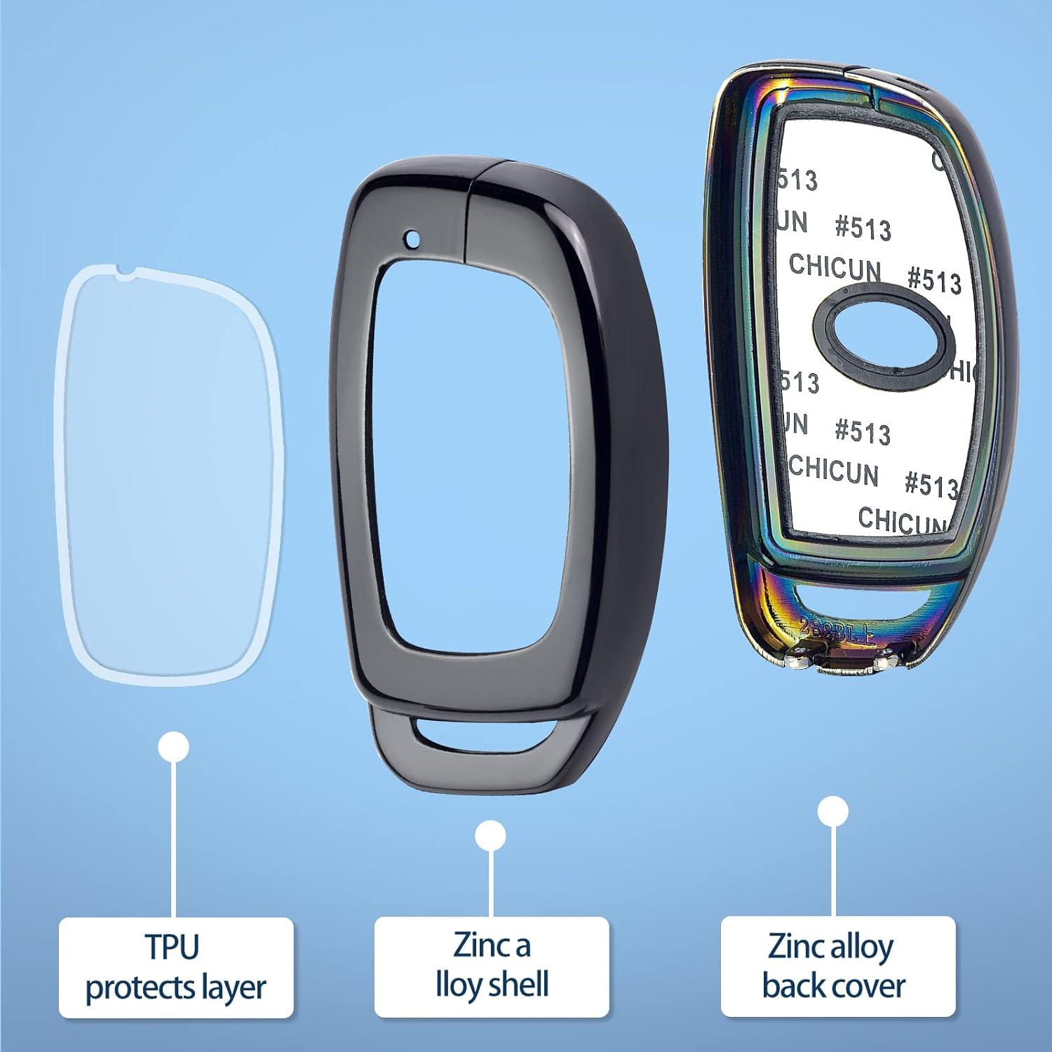 Cubierta de llave inteligente SK CUSTOM para Hyundai - Negro