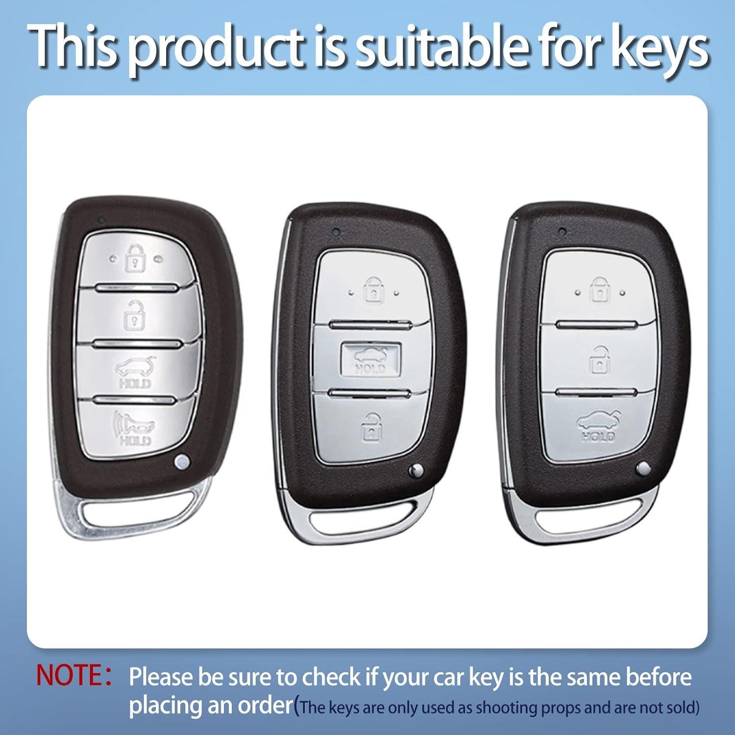 Cubierta de llave inteligente SK CUSTOM para Hyundai - Negro