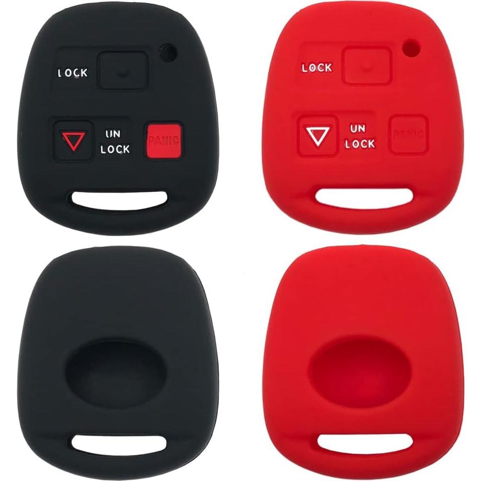 Funda de silicona para llavero Lexus y Toyota - Negro/Rojo